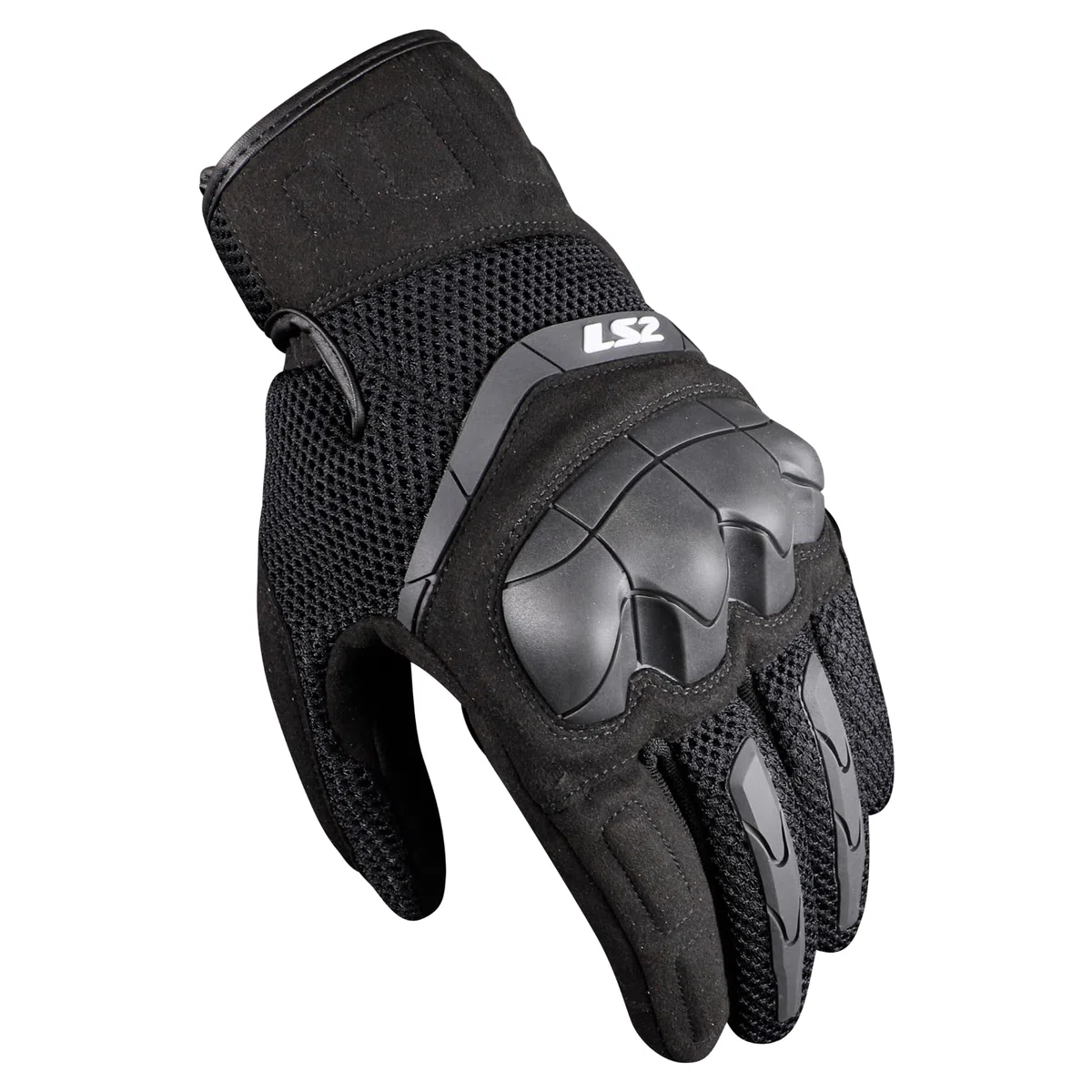 LS2 KUBRA MAN schwarz Motorradhandschuhe CE 3D-Mesh vorgekrümmt Klett