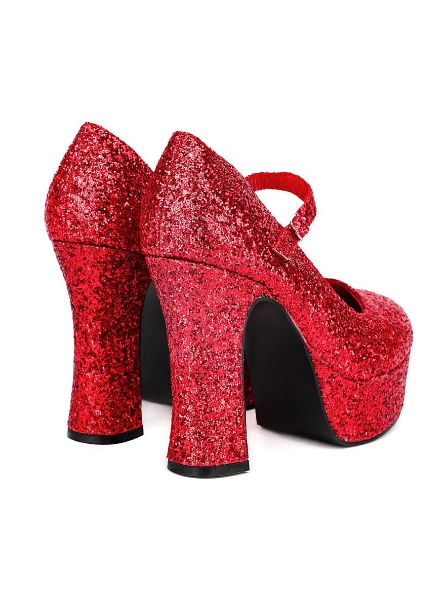 Plateau Schuhe für Damen - rot mit Glitter - Schuhgröße: 40